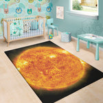 Flaming Sun Print Area Rug