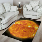 Flaming Sun Print Area Rug
