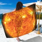 Flaming Sun Print Beach Sarong Wrap