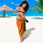 Flaming Sun Print Beach Sarong Wrap