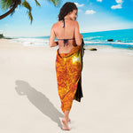 Flaming Sun Print Beach Sarong Wrap
