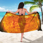 Flaming Sun Print Beach Sarong Wrap