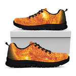 Flaming Sun Print Black Sneakers