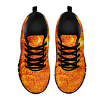 Flaming Sun Print Black Sneakers