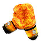 Flaming Sun Print Boxing Gloves