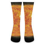 Flaming Sun Print Crew Socks