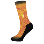 Flaming Sun Print Crew Socks