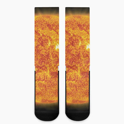 Flaming Sun Print Crew Socks