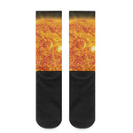 Flaming Sun Print Crew Socks