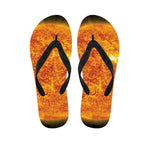 Flaming Sun Print Flip Flops