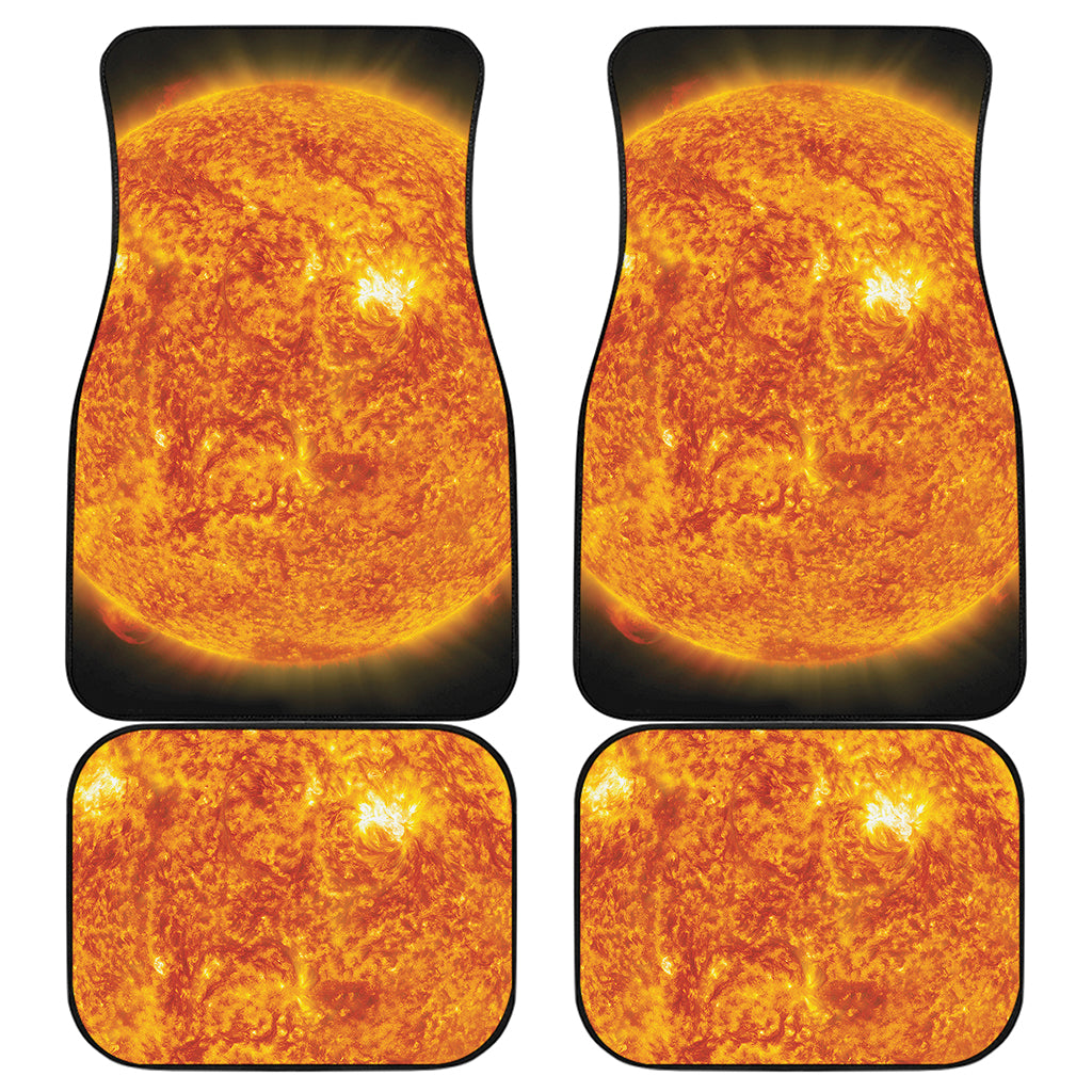 Flaming Sun Print Front and Back Car Floor Mats