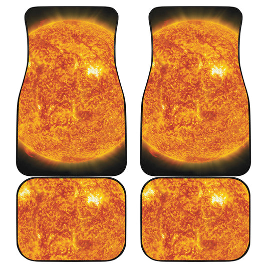 Flaming Sun Print Front and Back Car Floor Mats