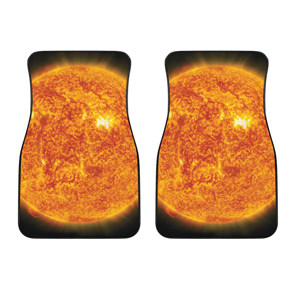 Flaming Sun Print Front Car Floor Mats