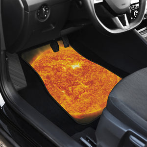 Flaming Sun Print Front Car Floor Mats