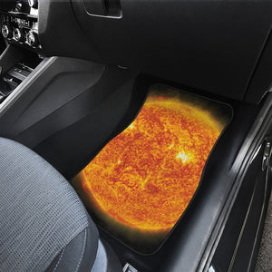 Flaming Sun Print Front Car Floor Mats