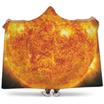 Flaming Sun Print Hooded Blanket