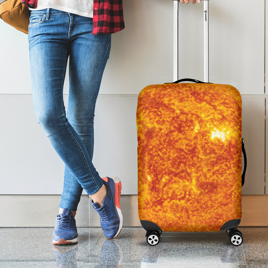 Flaming Sun Print Luggage Cover