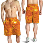 Flaming Sun Print Men's Shorts