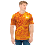 Flaming Sun Print Men's T-Shirt