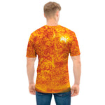 Flaming Sun Print Men's T-Shirt