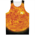 Flaming Sun Print Men's Tank Top