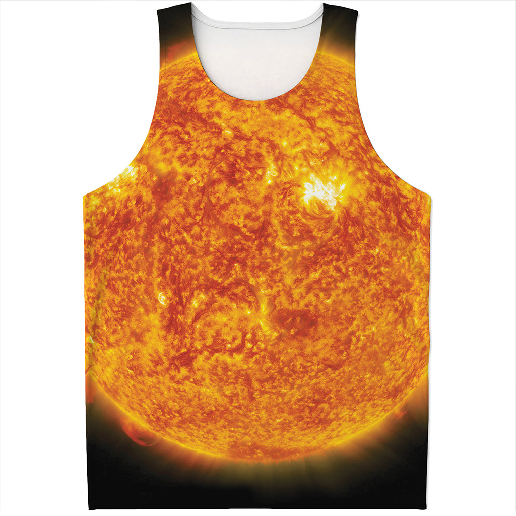 Flaming Sun Print Men's Tank Top