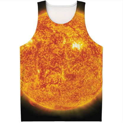 Flaming Sun Print Men's Tank Top