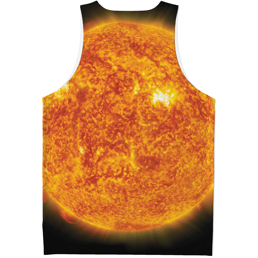 Flaming Sun Print Men's Tank Top