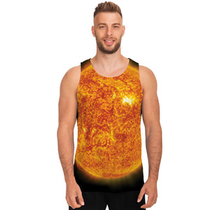 Flaming Sun Print Men's Tank Top