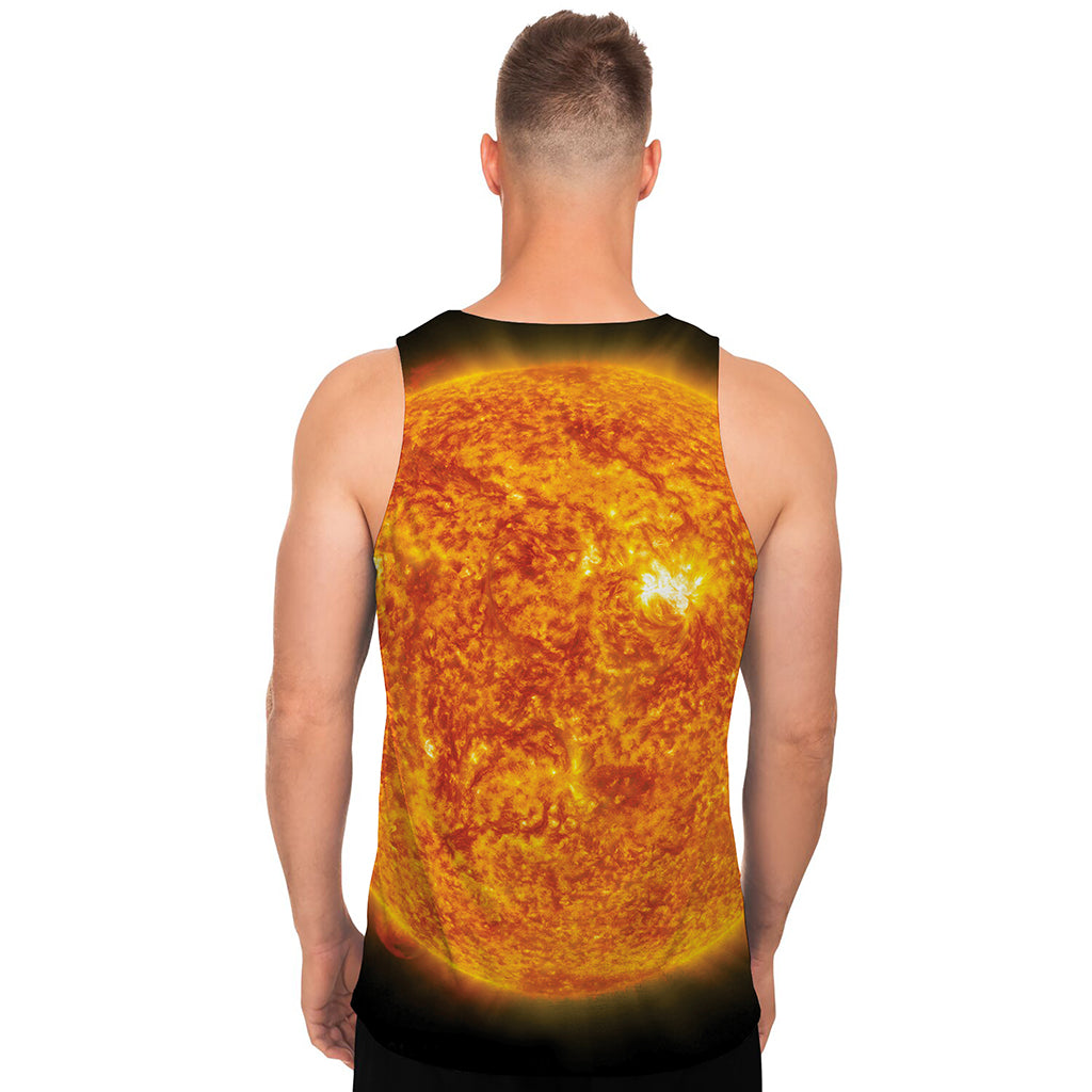 Flaming Sun Print Men's Tank Top