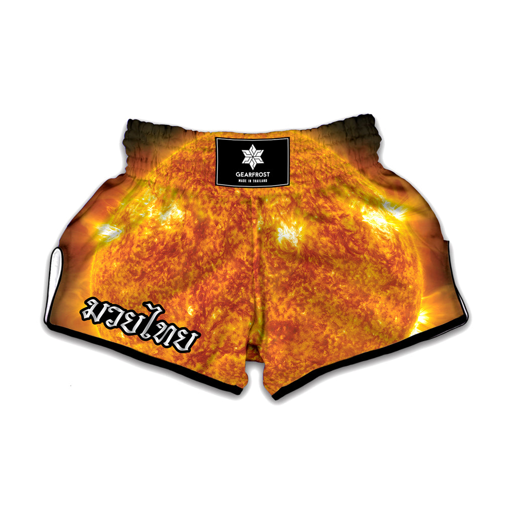 Flaming Sun Print Muay Thai Boxing Shorts