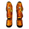 Flaming Sun Print Muay Thai Shin Guards