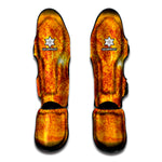 Flaming Sun Print Muay Thai Shin Guard
