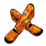 Flaming Sun Print Muay Thai Shin Guard