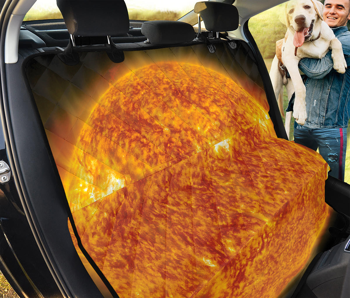Flaming Sun Print Pet Car Back Seat Cover