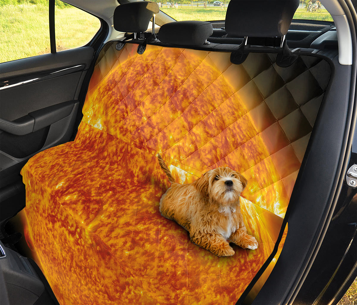 Flaming Sun Print Pet Car Back Seat Cover