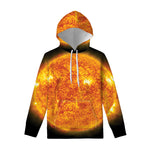 Flaming Sun Print Pullover Hoodie