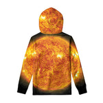 Flaming Sun Print Pullover Hoodie