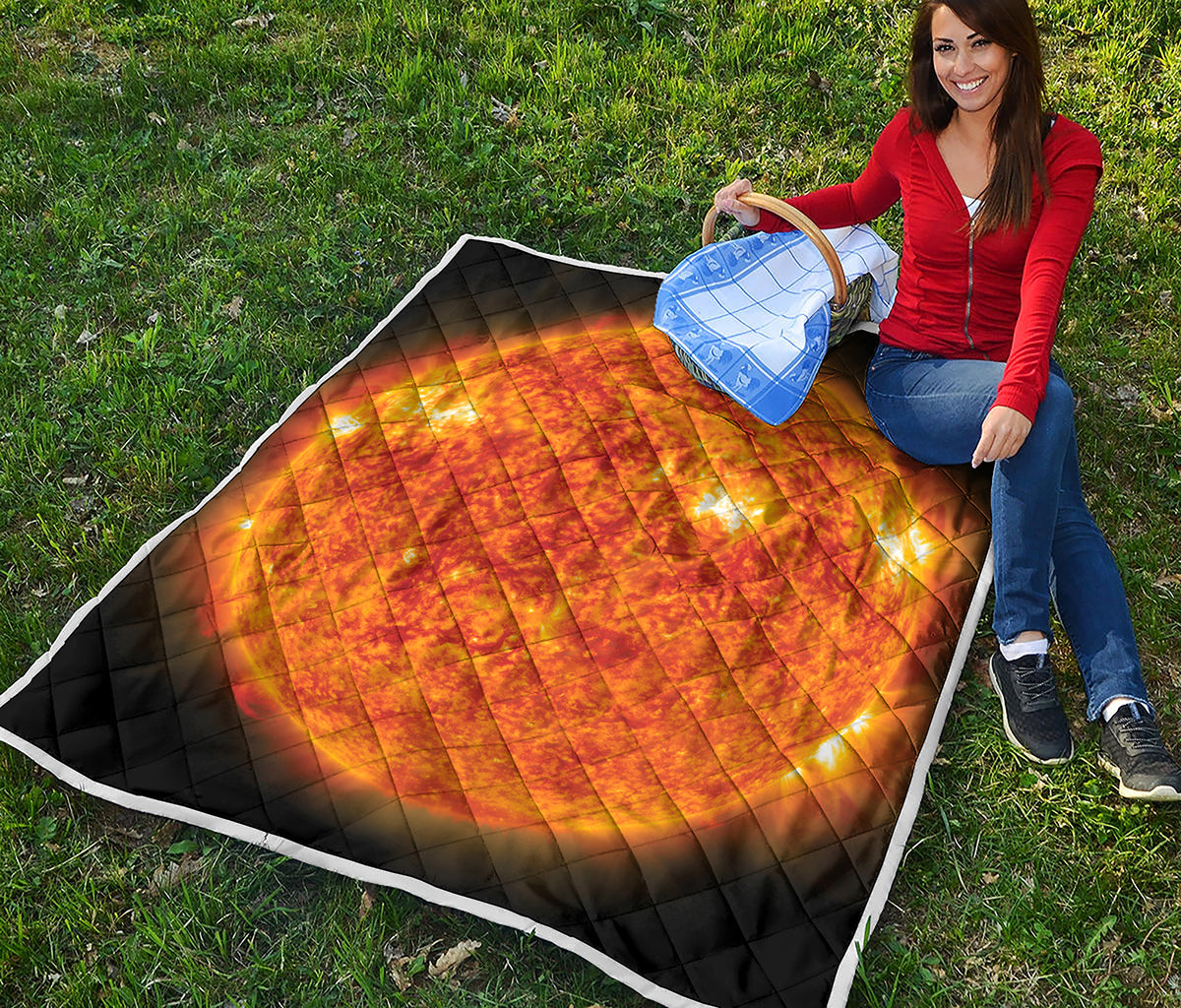 Flaming Sun Print Quilt