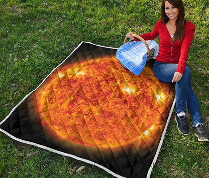 Flaming Sun Print Quilt