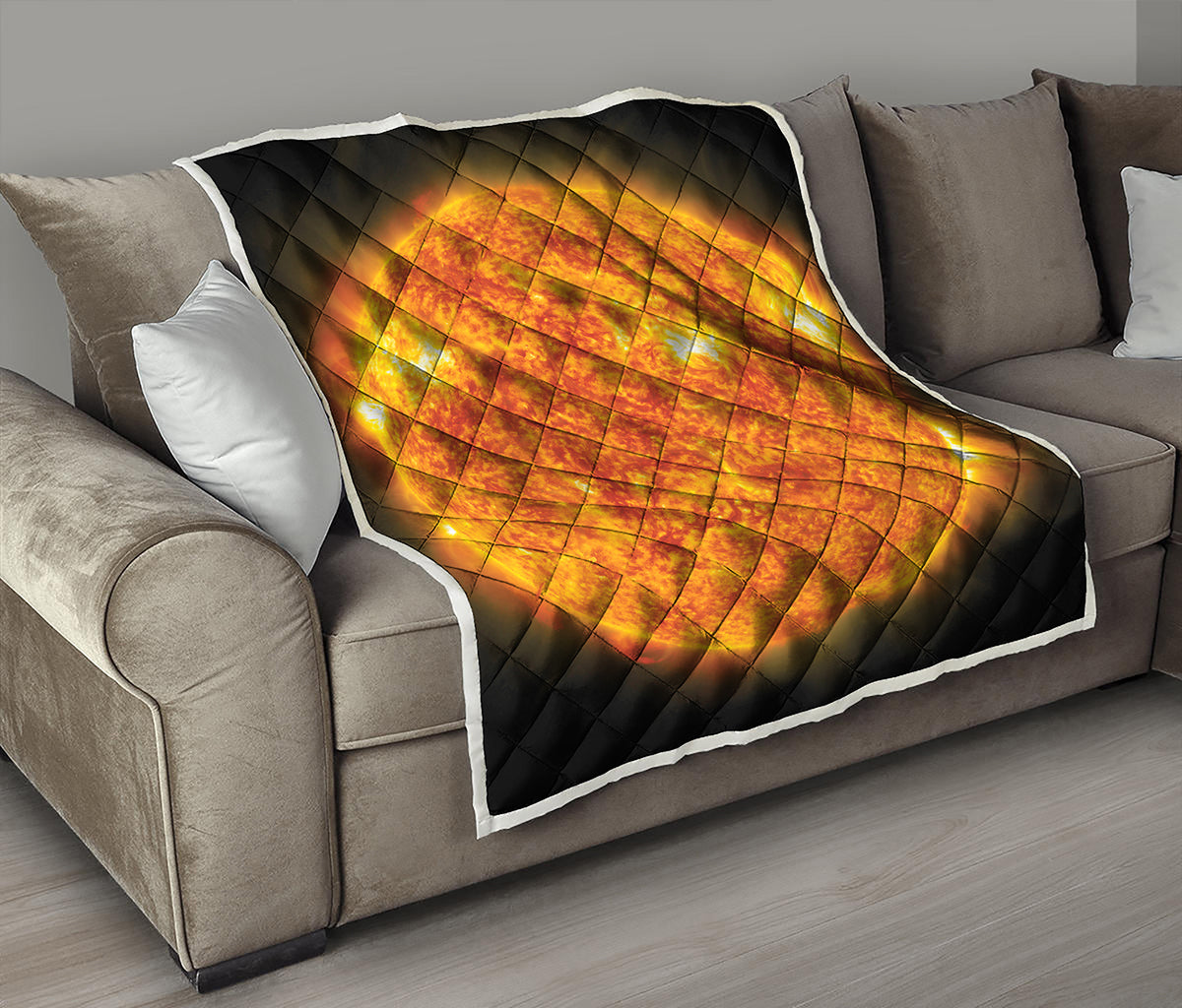 Flaming Sun Print Quilt