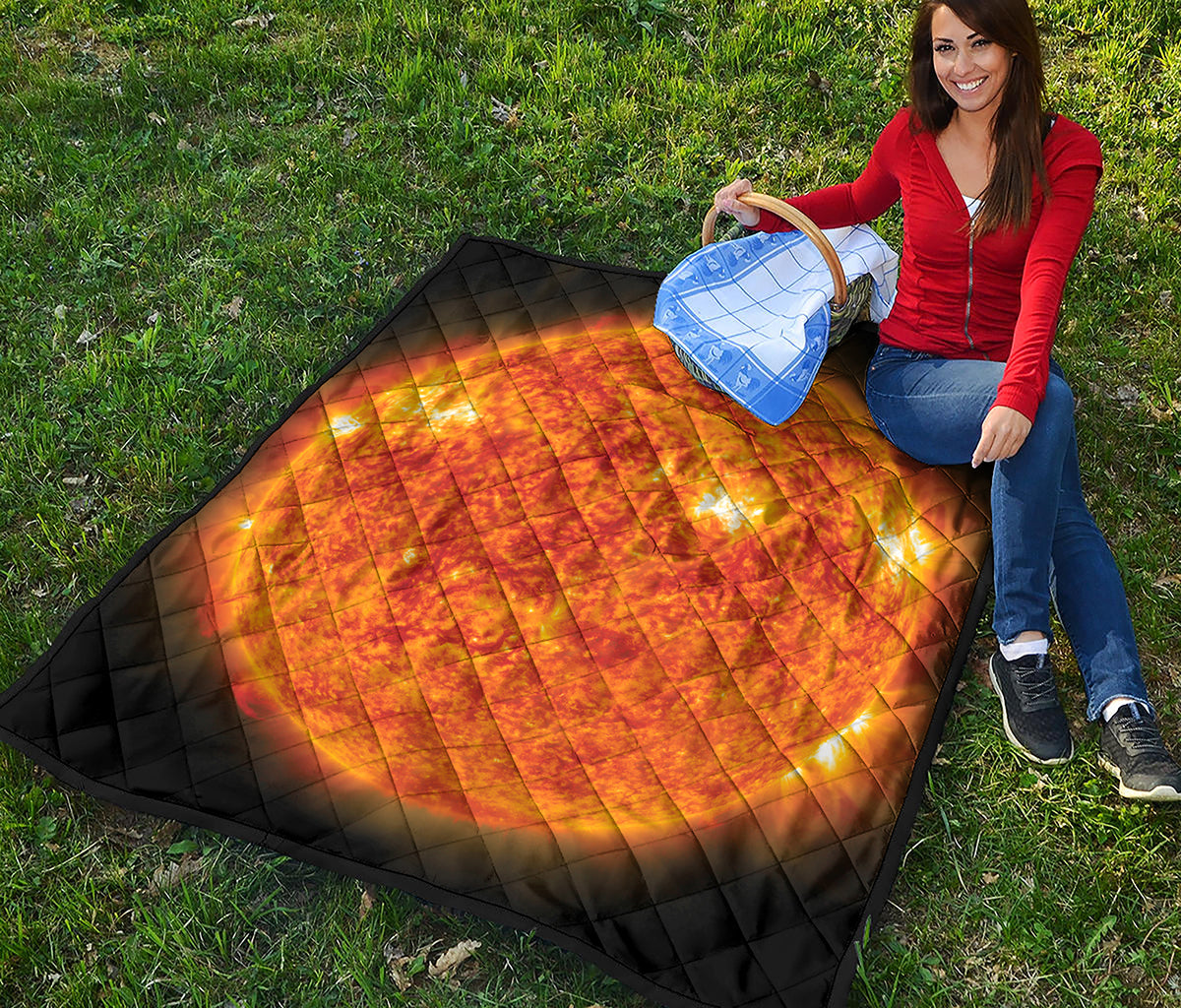 Flaming Sun Print Quilt