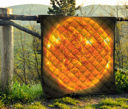 Flaming Sun Print Quilt