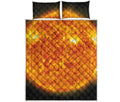 Flaming Sun Print Quilt Bed Set