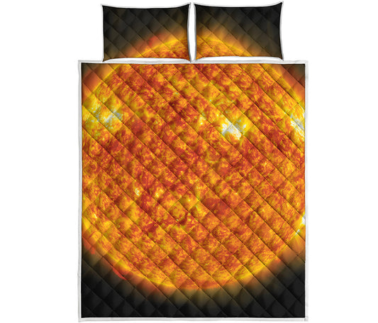Flaming Sun Print Quilt Bed Set