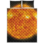 Flaming Sun Print Quilt Bed Set
