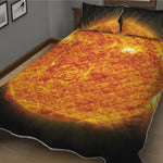 Flaming Sun Print Quilt Bed Set
