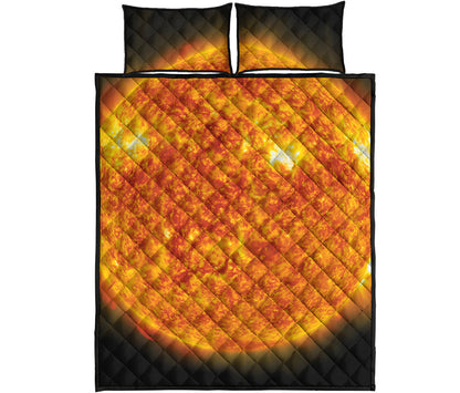 Flaming Sun Print Quilt Bed Set