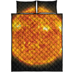 Flaming Sun Print Quilt Bed Set