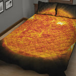 Flaming Sun Print Quilt Bed Set